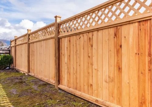 Fence built from wood. Outdoor landscape. Security and privacy concept. Vancouver. Canada.